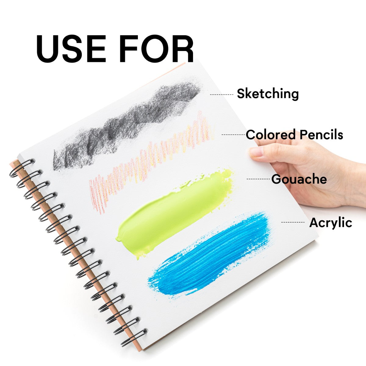 Bloco de Papel para Guache HIMI 50 Folhas 21,6x21,6cm – Capa Verde Himi