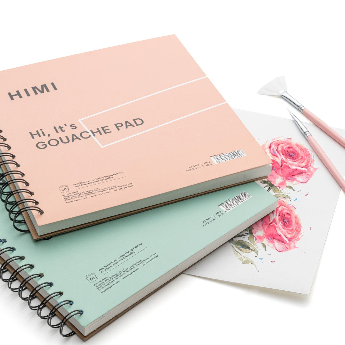 Bloco de Papel para Guache HIMI 50 Folhas 21,6x21,6cm – Capa Verde Himi