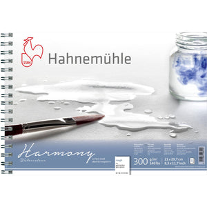 Bloco Espiral Hahnemühle Harmony Aquarela A4 - 300g/m² - Textura Rugosa - 12 folhas