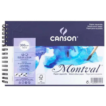 Bloco Espiral Para Aquarela Canson Montval Grão Fino - 300g - 13,5x21cm Canson