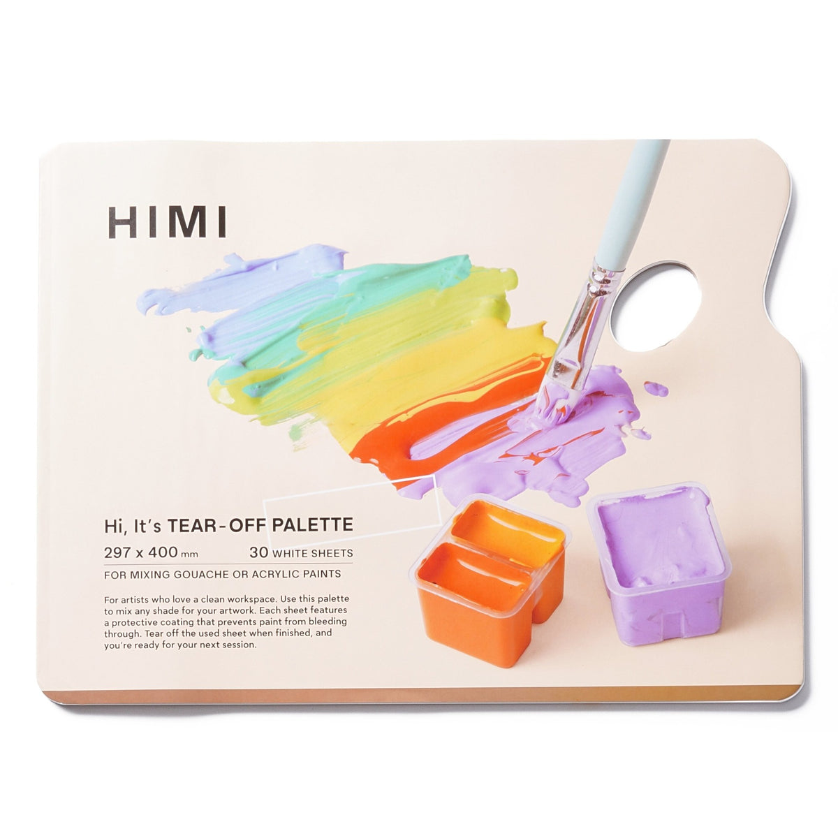 Bloco Papel Paleta Acrílica e Guache Himi - 30 Folhas - 40 x 29,7 cm HIMI