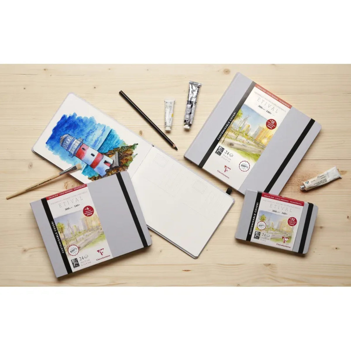 Bloco Para Aquarela Clairefontaine Etival - 300g/m² - 16x21cm - 24fl Clairefontaine