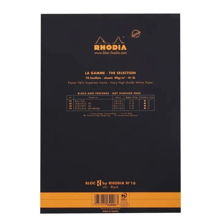 Bloco Rhodia Depuis Black A5 - 90g 70 folhas Rhodia