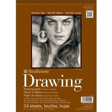 Bloco Strathmore Drawing Espiral - 22,9x30,5cm - 130g/m² - 24 fls Strathmore