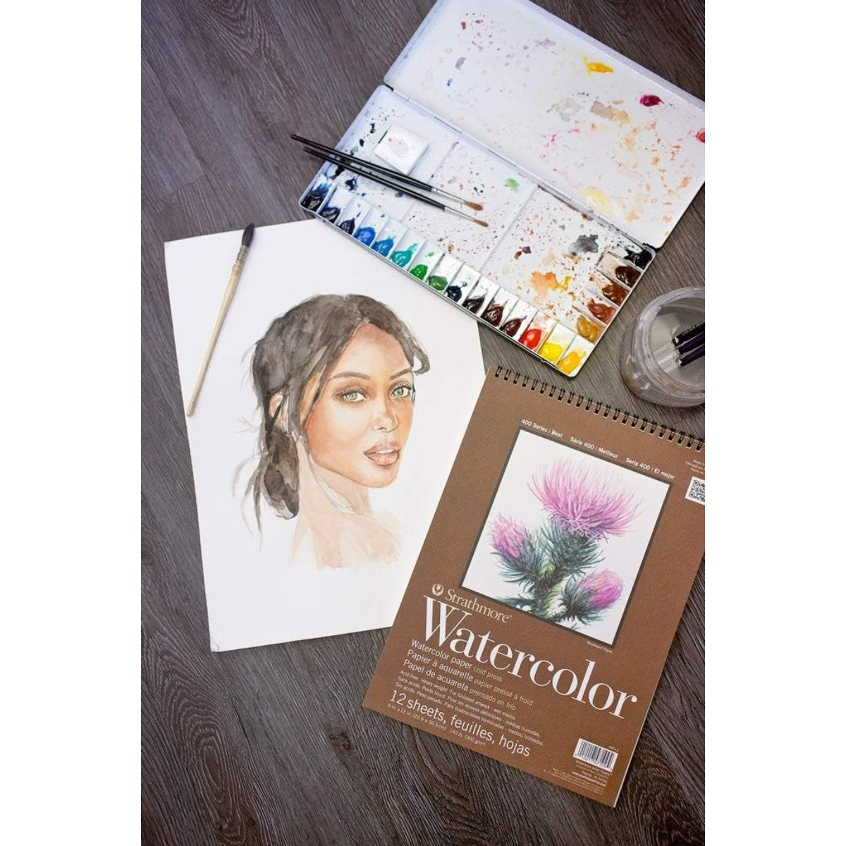 Bloco Strathmore Watercolor Espiral - 22,9x30,5cm - 300g/m² - 12 fls Strathmore