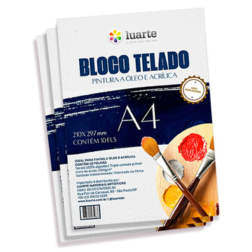 Bloco Telado Luarte Para Acrílica e Óleo - A4 - 10 Folhas Luarte