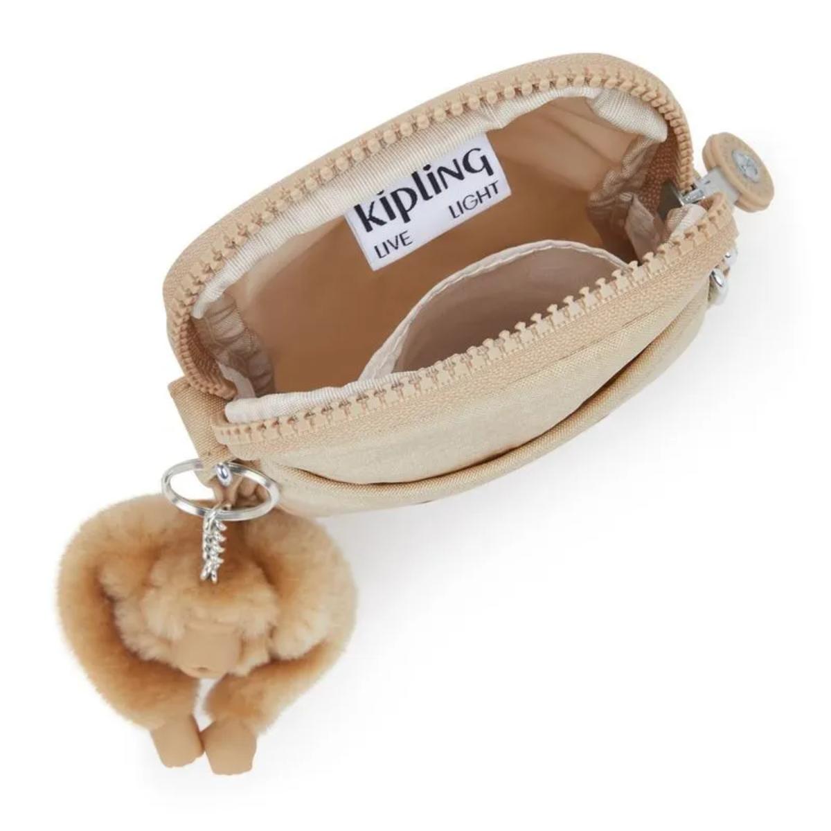 Bolsa Kipling Tally Sparkled - Bege Kipling