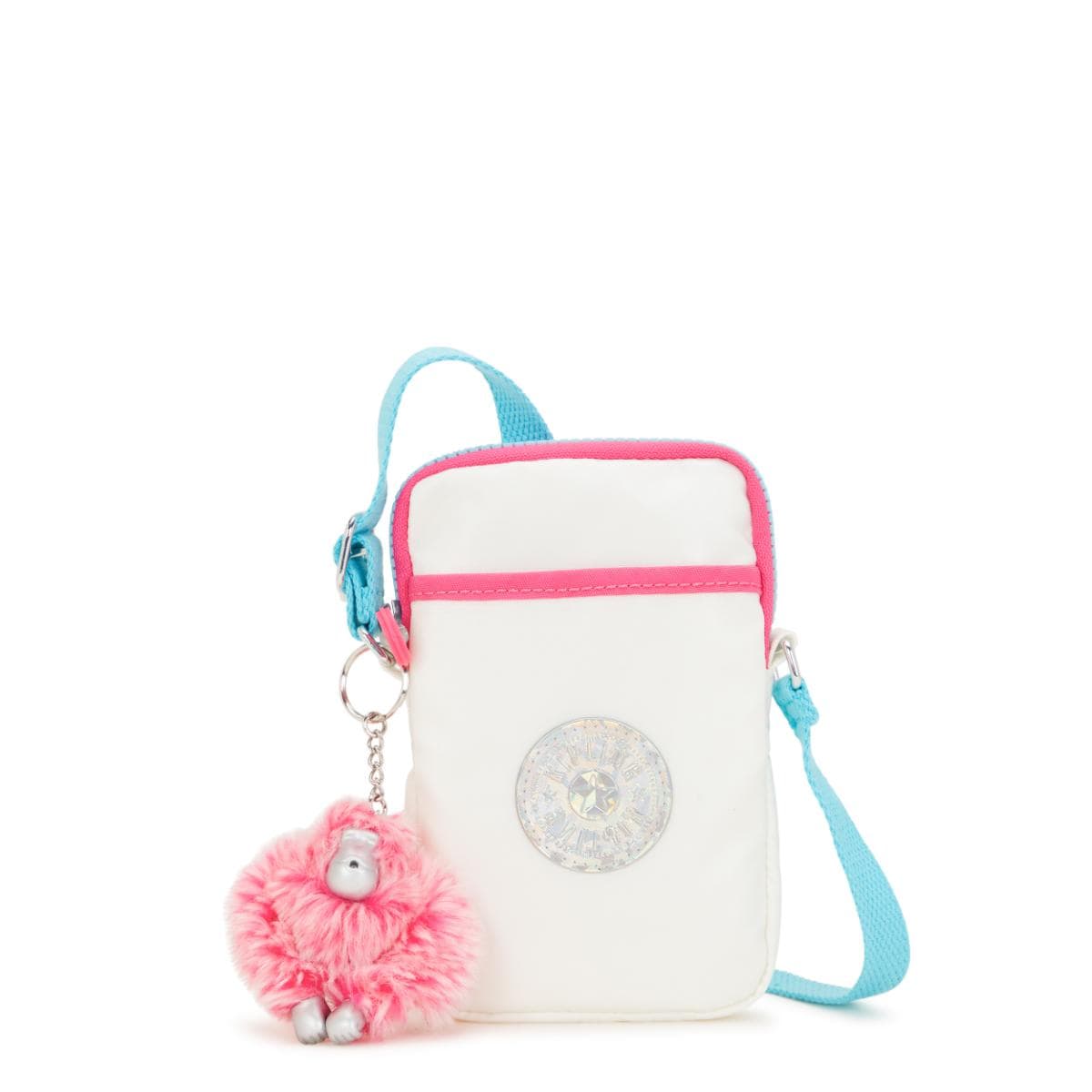 Bolsa Transversal Kipling Tally - Alabaster Lacq - Prata Kipling