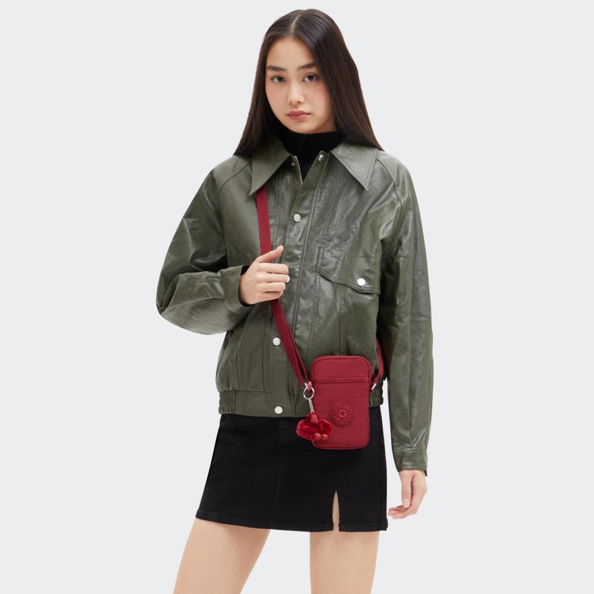 Bolsa Transversal Kipling Tally - Funky Red - Vermelho Kipling