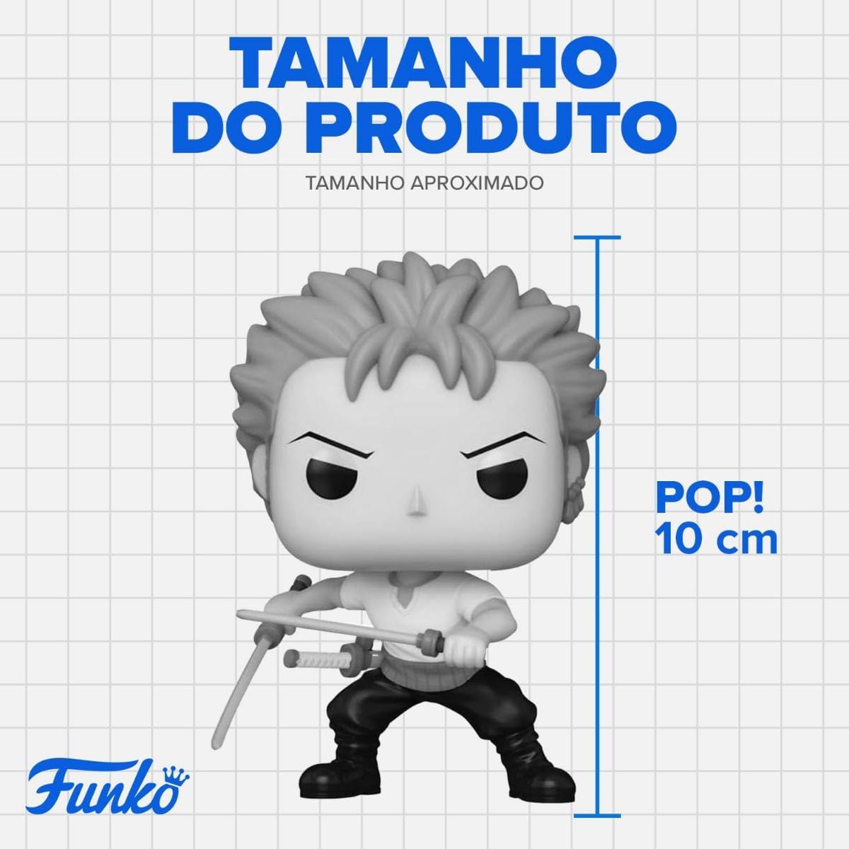 Boneco Funko Pop! One Piece - Zoro Com Duas Espadas Funko Pop