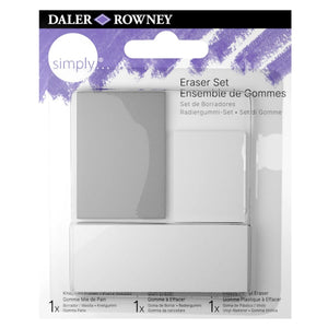 Borracha Daler Rowney Simply - Blister com 3 Tipos de Borracha