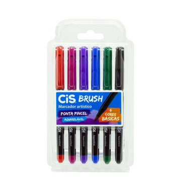 Brush Pen Cis - 6 Cores Básicas Cis