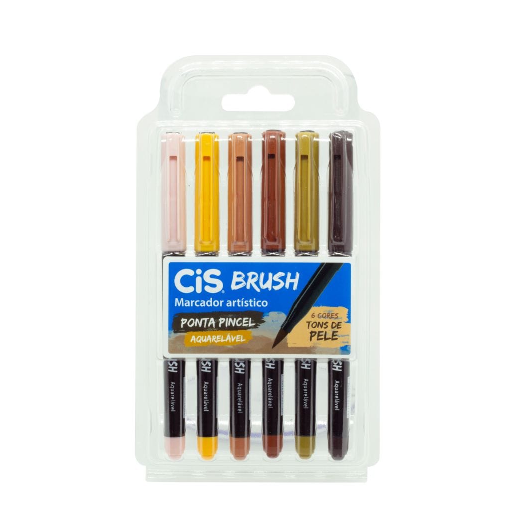 Brush Pen Cis - 6 Tons de Pele Aquareláveis Cis