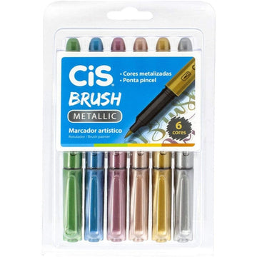 Brush Pen Metallic Cis - 6 Cores Cis