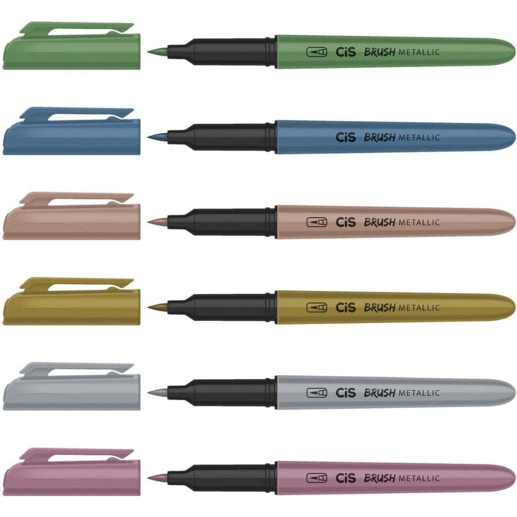 Brush Pen Metallic Cis - 6 Cores Cis