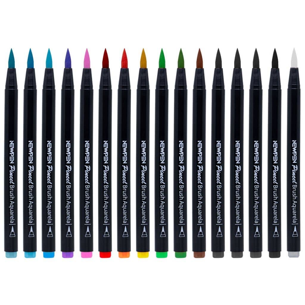 Brush Pen New Pen - 15 Cores + Blender NewPen