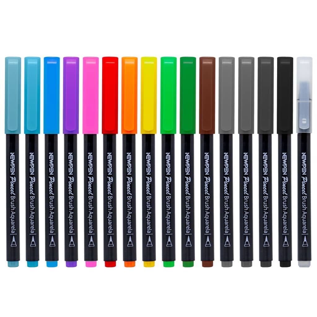 Brush Pen New Pen - 15 Cores + Blender NewPen