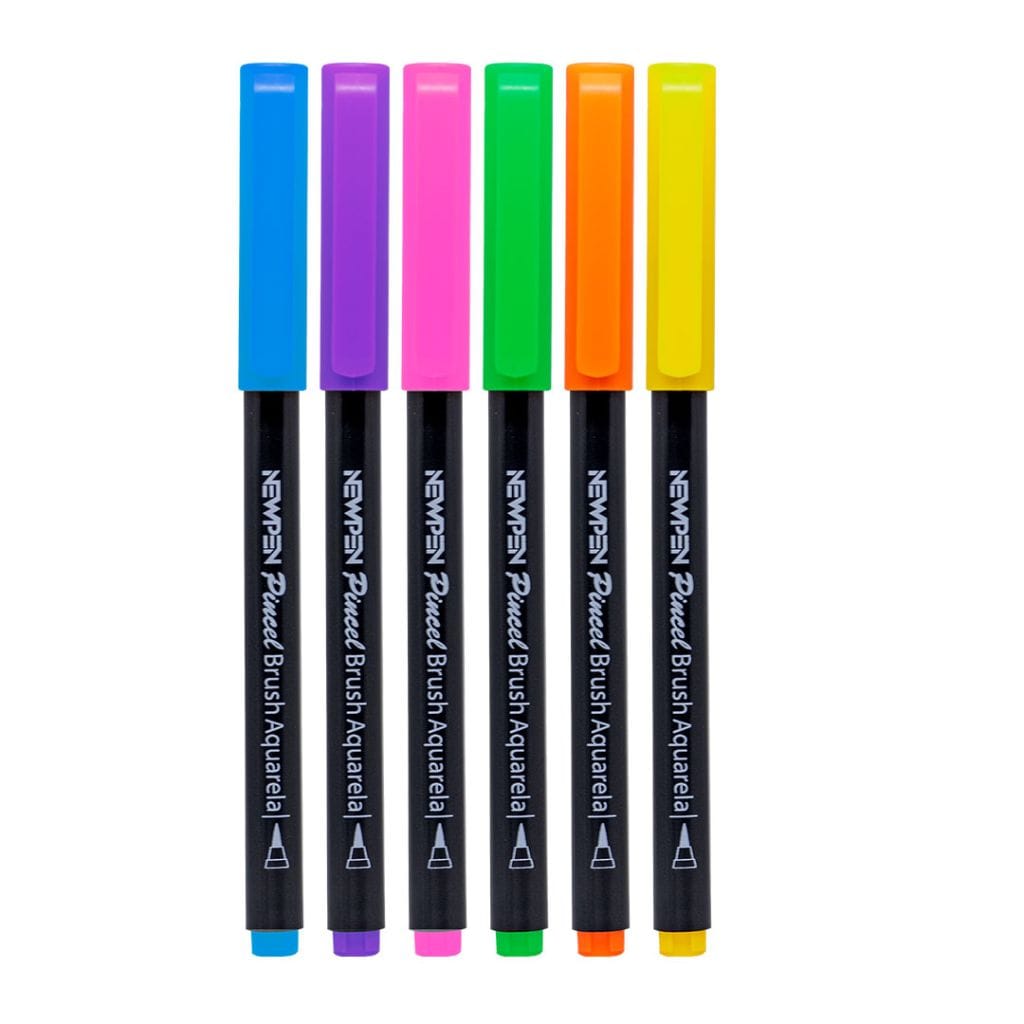 Brush Pen Newpen - 6 Cores Neon NewPen