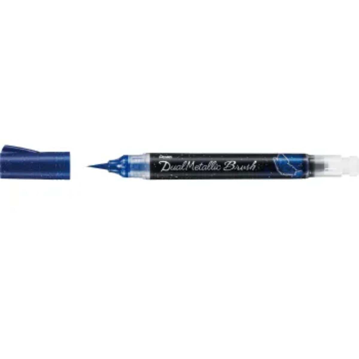 Brush Pen Pentel Dual Metallic Brush - Cores Azul Pentel