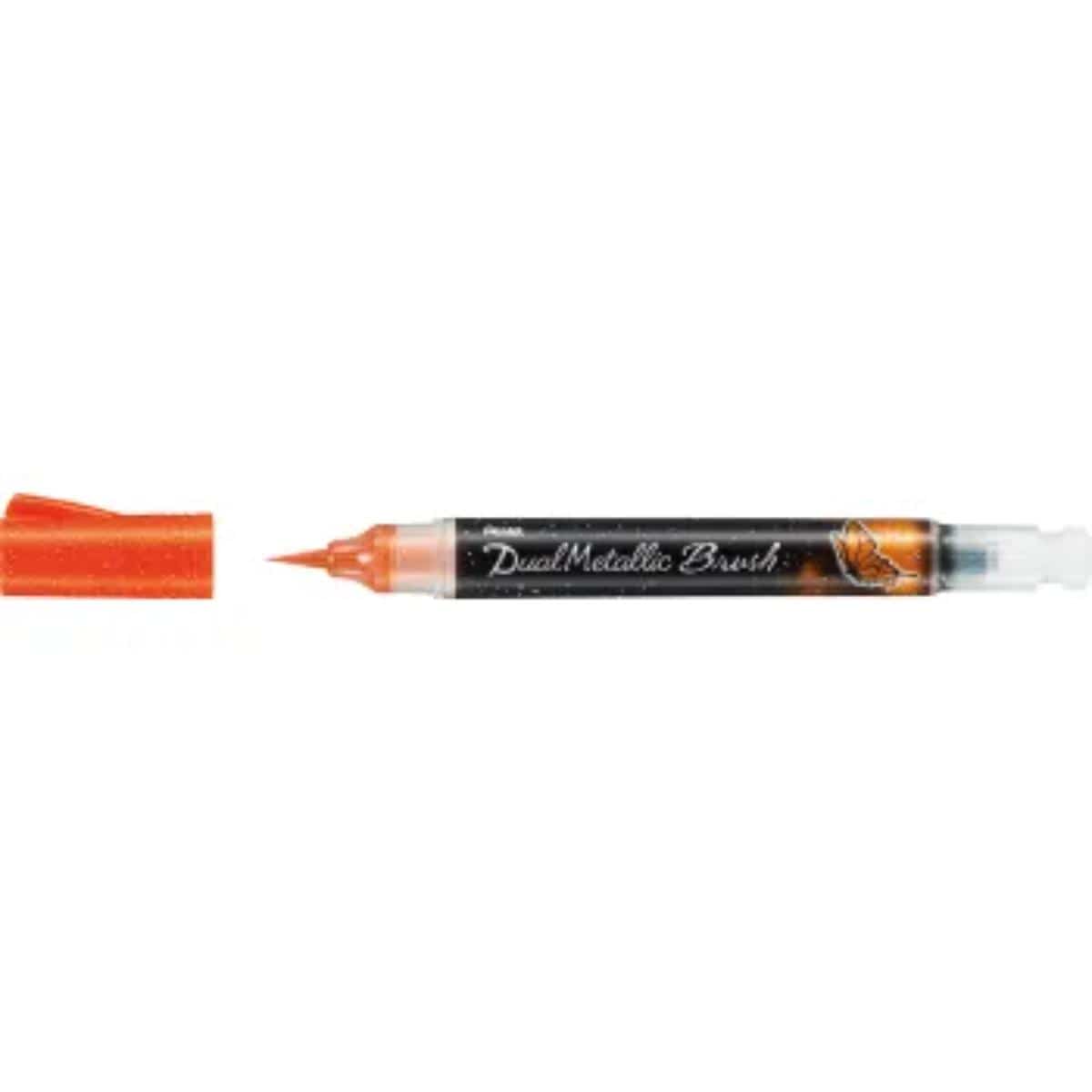Brush Pen Pentel Dual Metallic Brush - Cores Laranja Pentel