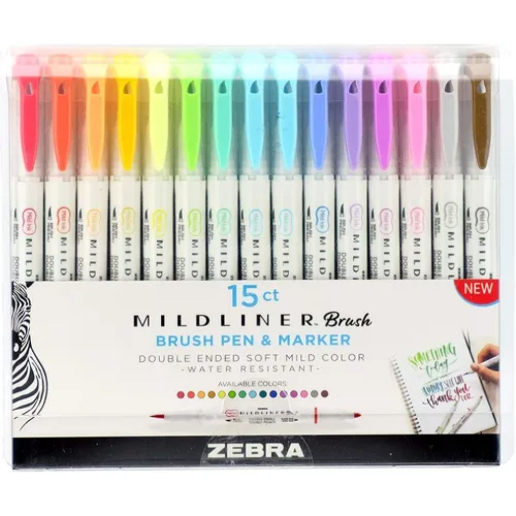 Brush Pen Zebra Mildliner - 15 Cores NewPen
