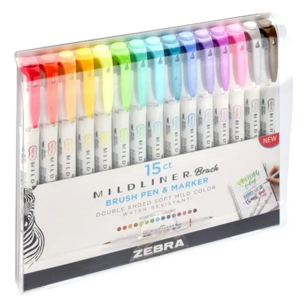 Brush Pen Zebra Mildliner - 15 Cores NewPen
