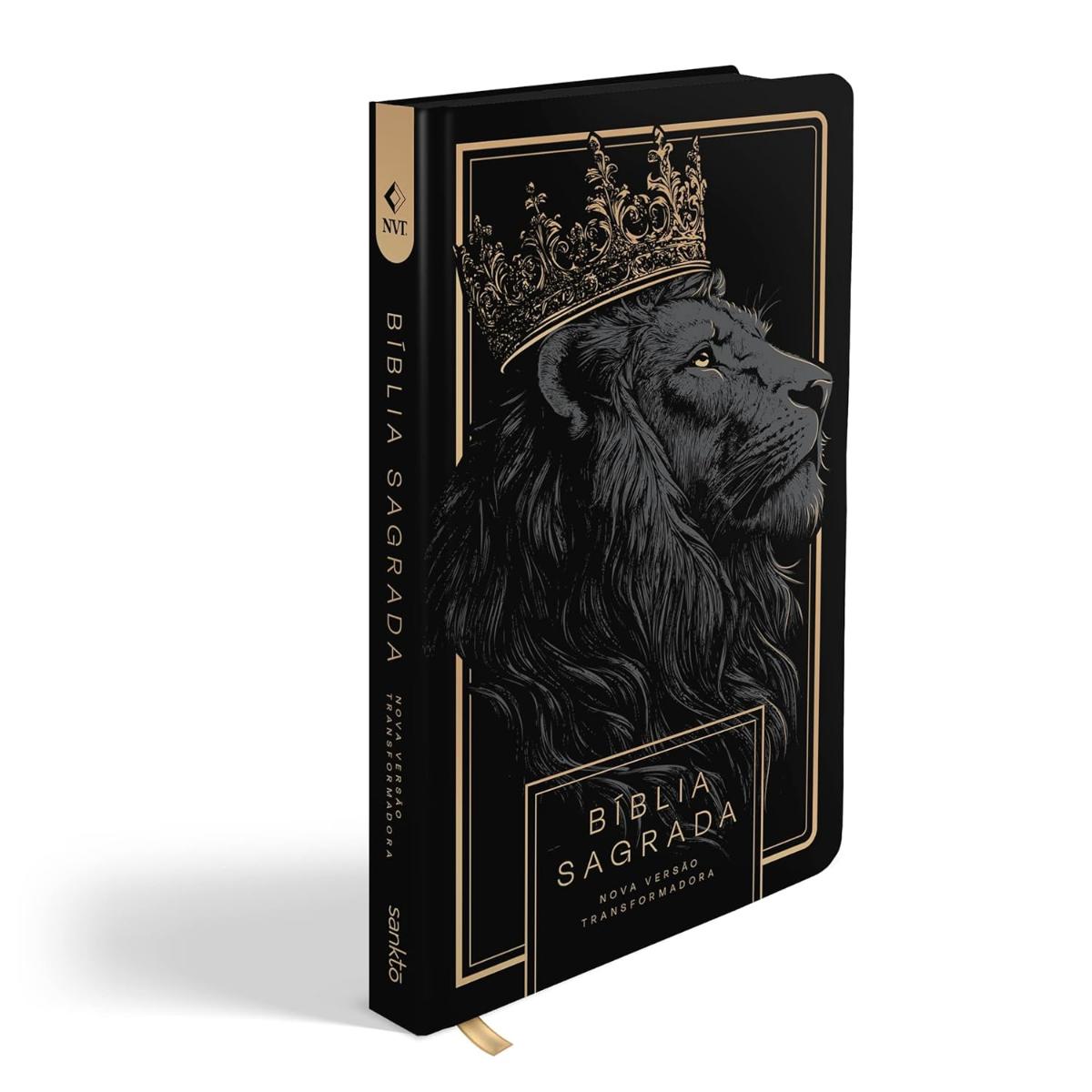 Bíblia Sagrada NVT Letra Normal  - Leão All Black - Capa dura