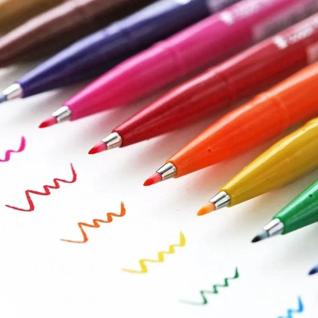 Brush Sign Pen Pentel - Estojo com 6 Cores Tradicionais