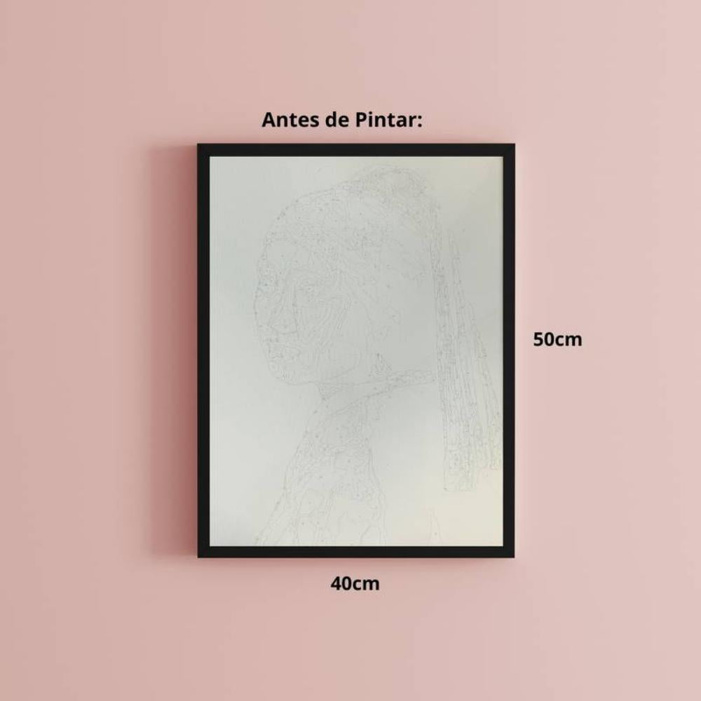 Kit Pintura Numerada em Tela - Vermeer - Moça com Brinco de Pérola - 40x50cm