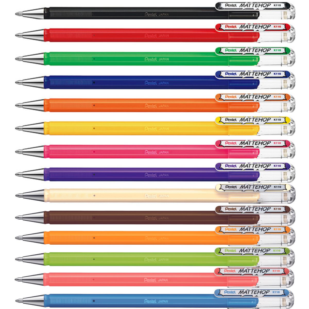 Kit Pentel Mattehop - Caneta Gel Pentel - 14 Cores