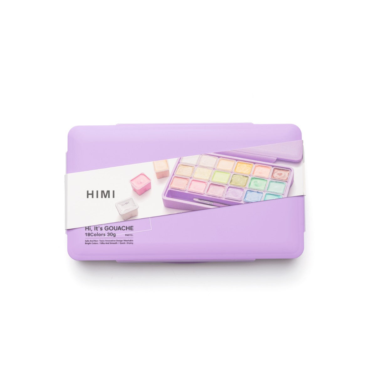 Tinta Guache HIMI 18 Cores 30ml - 3 Pincéis – Estojo Roxo
