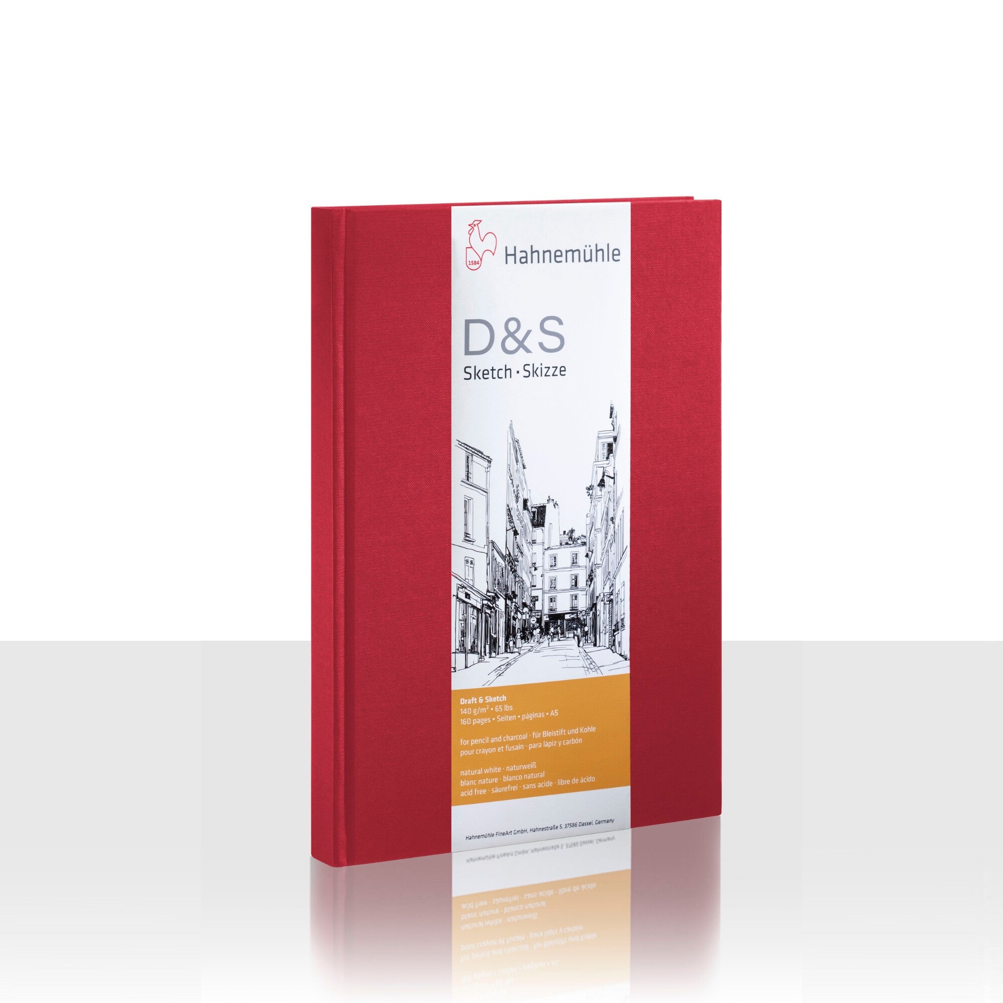 Sketchbook D&S Hahnemühle - Red - A5 Retrato - 140g/m²