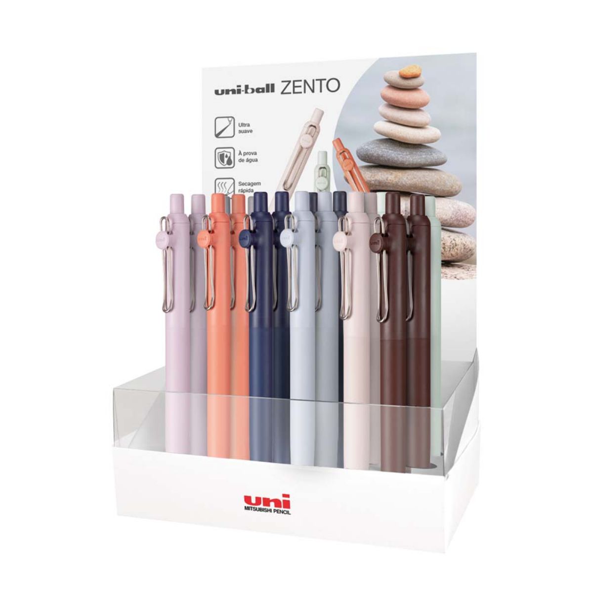 Caneta Gel Uniball Zento - 0,7mm - Retrátil - Cores
