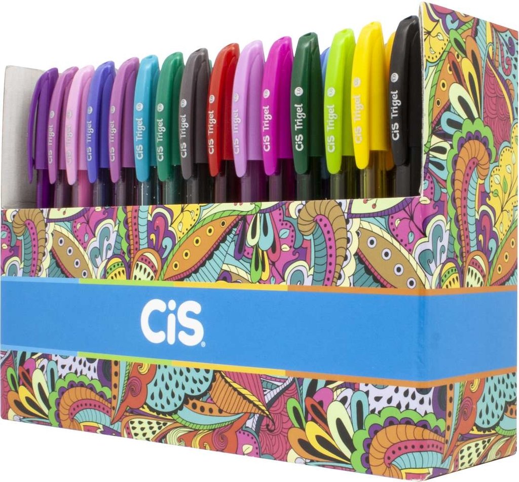 Caneta Cis Trigel - Display Com 60 Cores