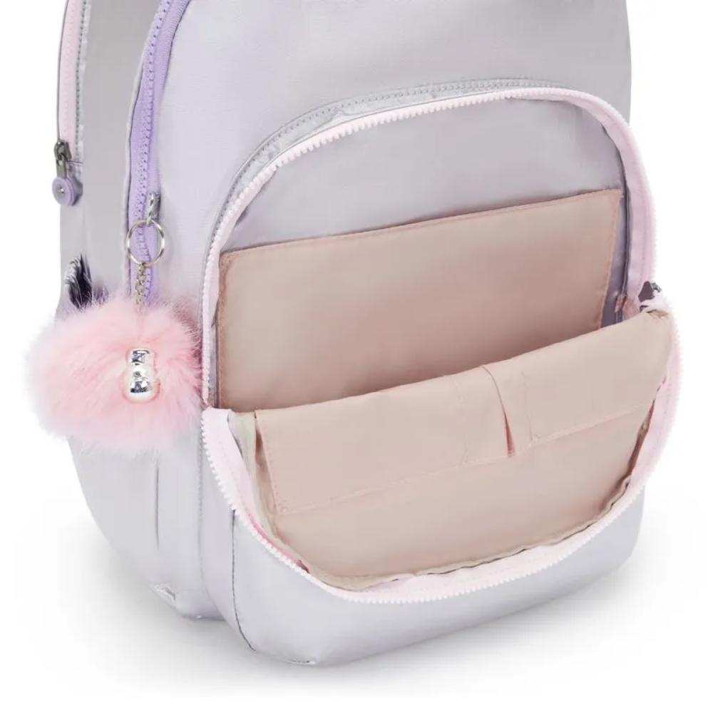 Mochila Kipling Seoul XL - Silver Glow Metallic