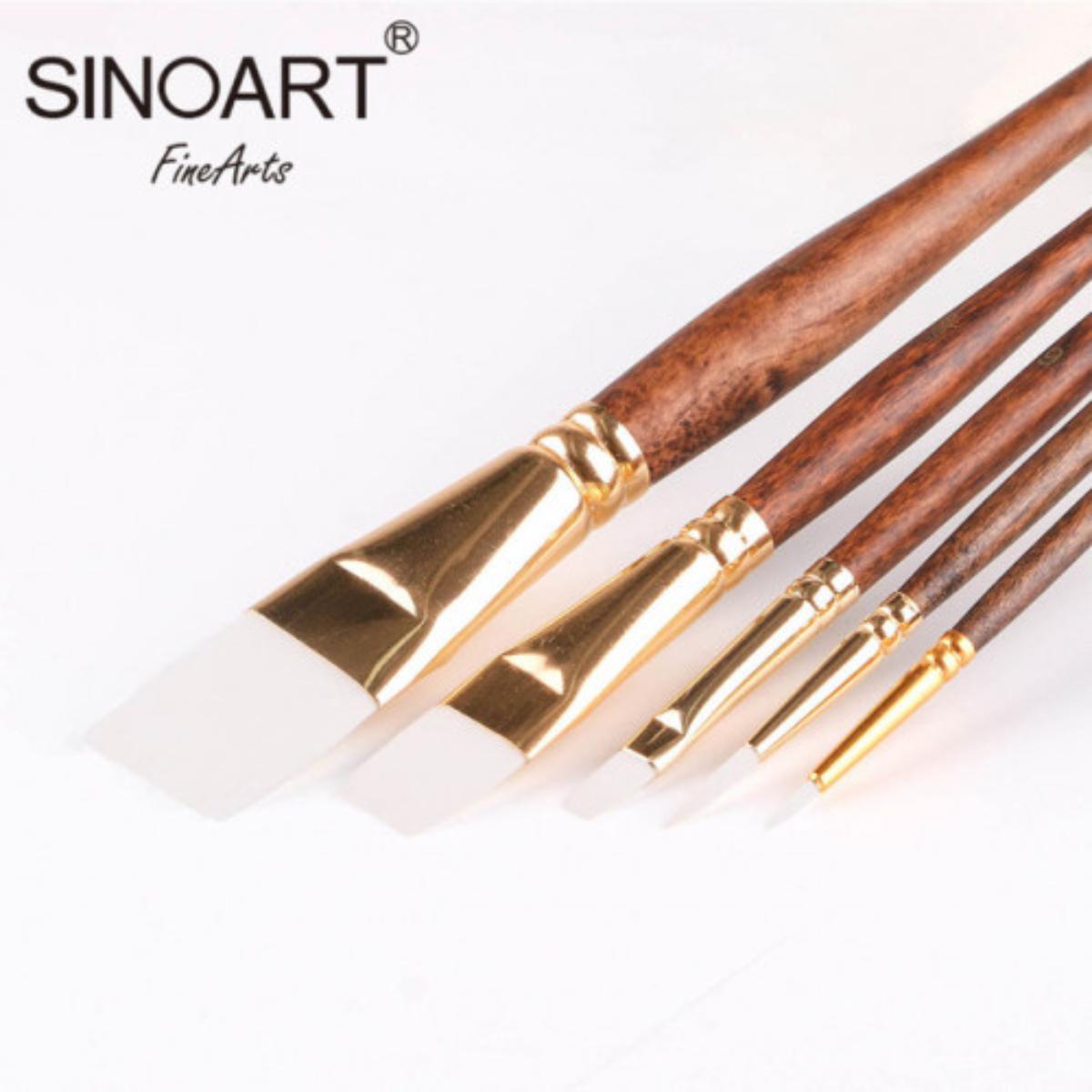 Kit Pincel Sintético Branco Sinoart C/5