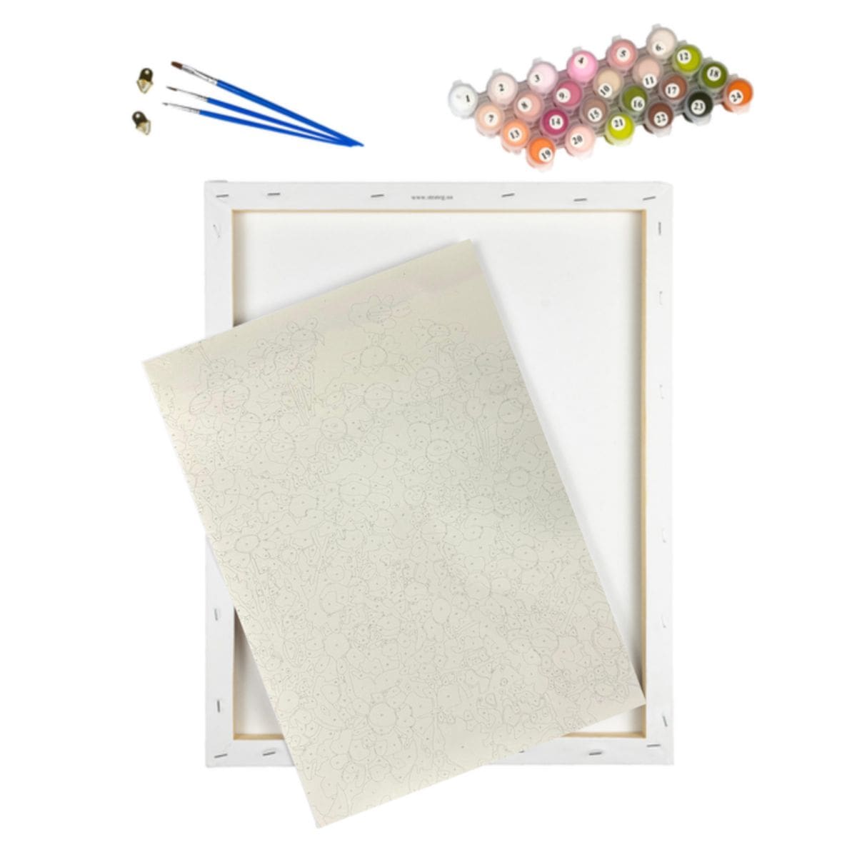 Kit Pintura Numerada em Tela - Margaridas - 40x50cm