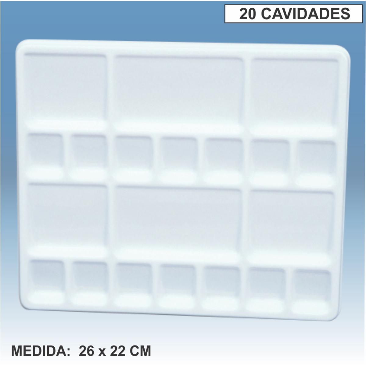 Godê  Plástico Trident - 20 Cavidades 26x22cm - Modelo 12457