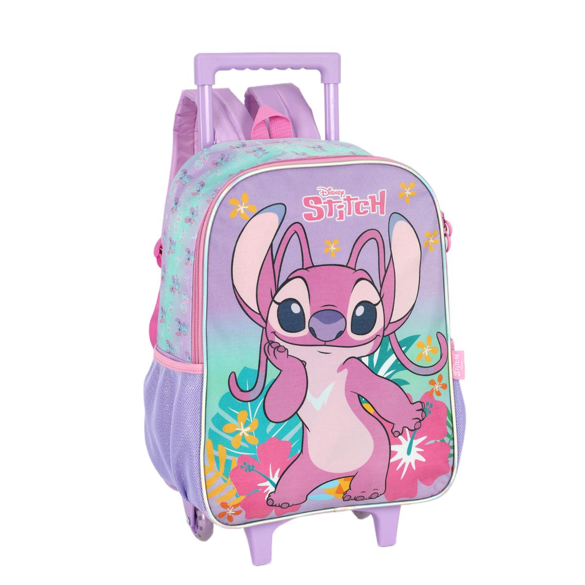 Mochila com Rodas Stitch Angel - Rosa