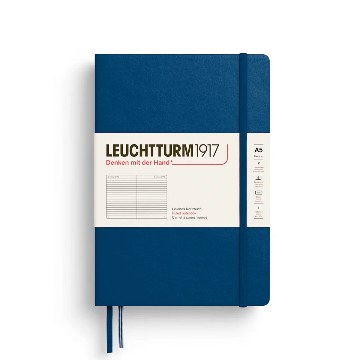 Caderno A5 Leuchtturm1917 Capa Dura - Pautado - Indigo - 80 g/m² Leuchtturm1917