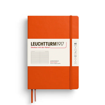Caderno A5 Leuchtturm1917 Capa Dura - Pautado - Pumpkin - 80 g/m² Leuchtturm1917