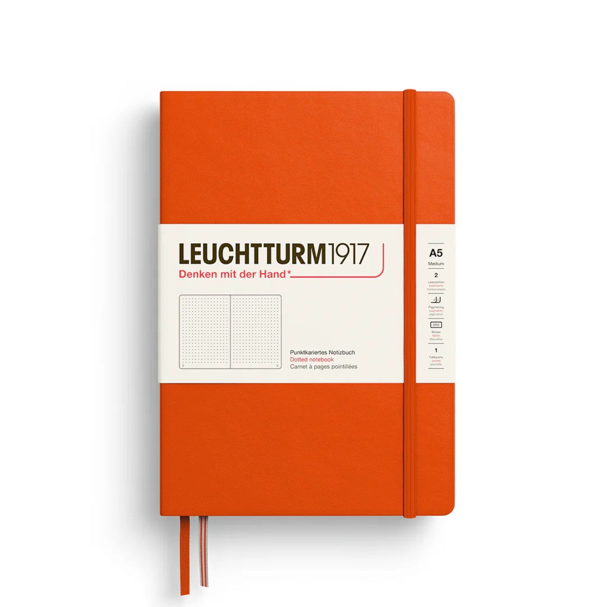 Caderno A5 Leuchtturm1917 Capa Dura - Pontilhado - Pumpkin - 80 g/m² Leuchtturm1917