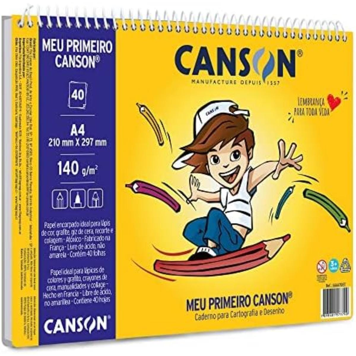 Caderno de Desenho - Meu Primeiro Canson - 40 F - 140g/m² Canson