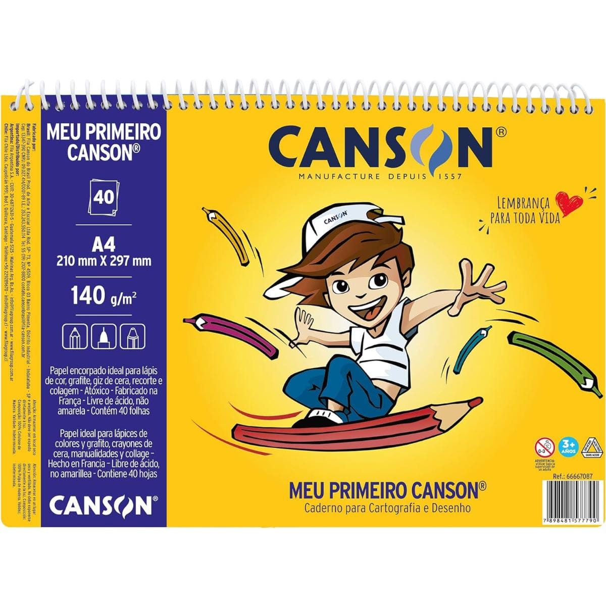 Caderno de Desenho - Meu Primeiro Canson - 40 F - 140g/m² Canson