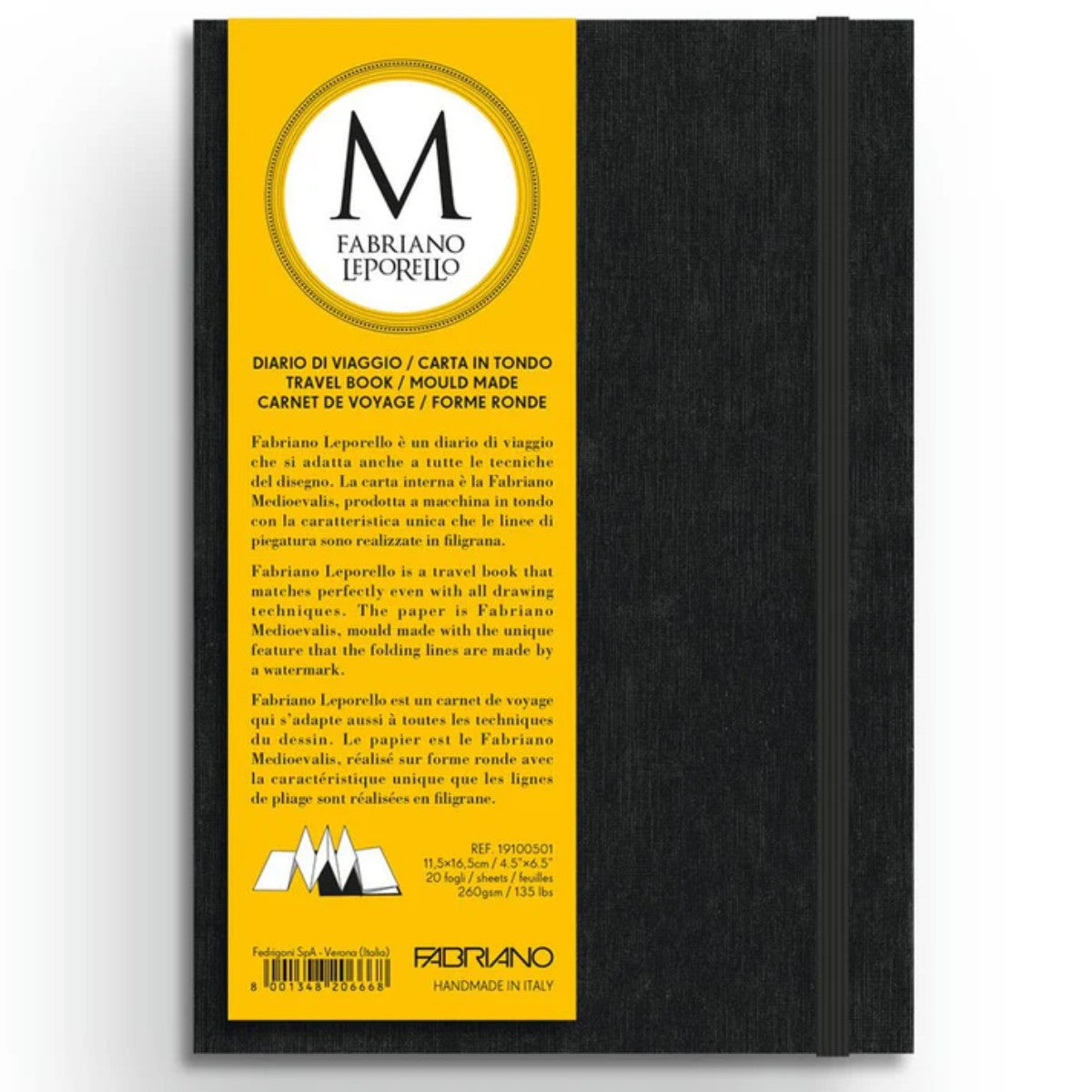 Caderno Fabriano Leporello  - 16,5 x 11,5cm - 20 folhas - 260g Fabriano
