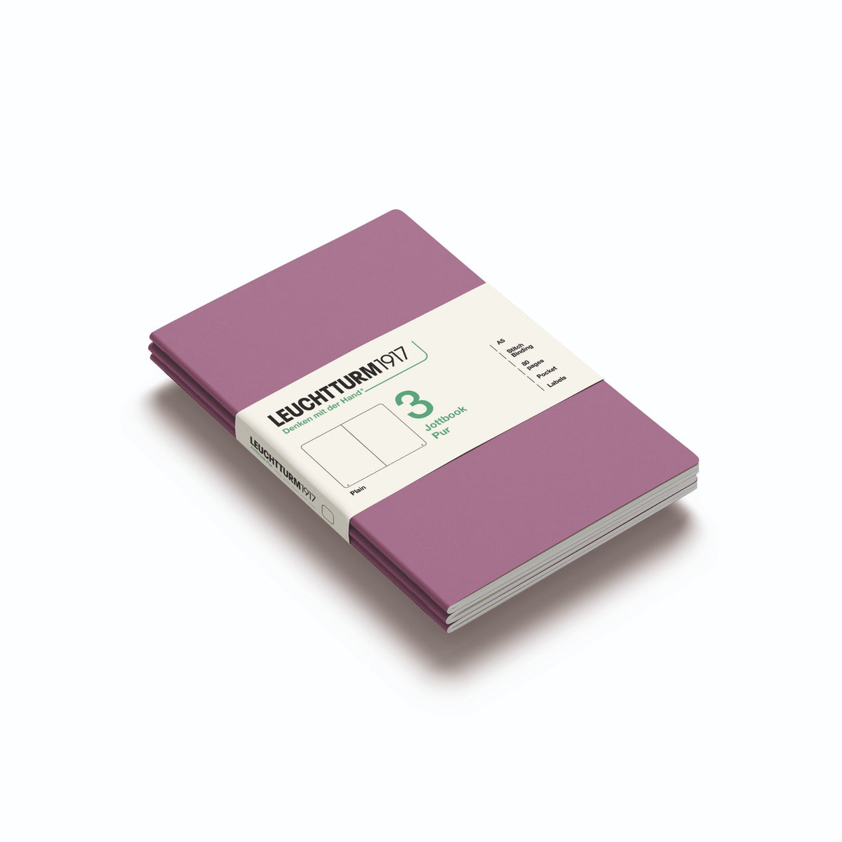Caderno Leuchtturm Jottbook Pur A5 - Dusty Rose - Sem Pauta C/3 Leuchtturm1917