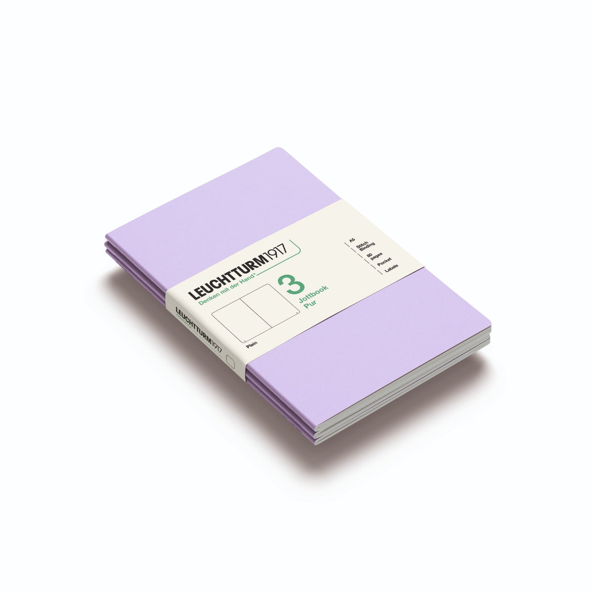 Caderno Leuchtturm Jottbook Pur A5 - Lilac - Sem Pauta C/3 Leuchtturm1917