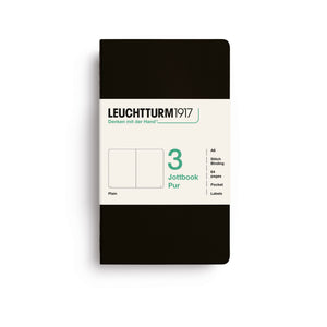 Caderno Leuchtturm Jottbook Pur A6 - Black - Sem Pauta C/3