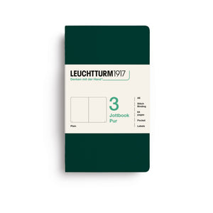 Caderno Leuchtturm Jottbook Pur A6 - Forest Green - Sem Pauta C/3