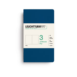 Caderno Leuchtturm Jottbook Pur A6 - Indigo - Sem Pauta C/3